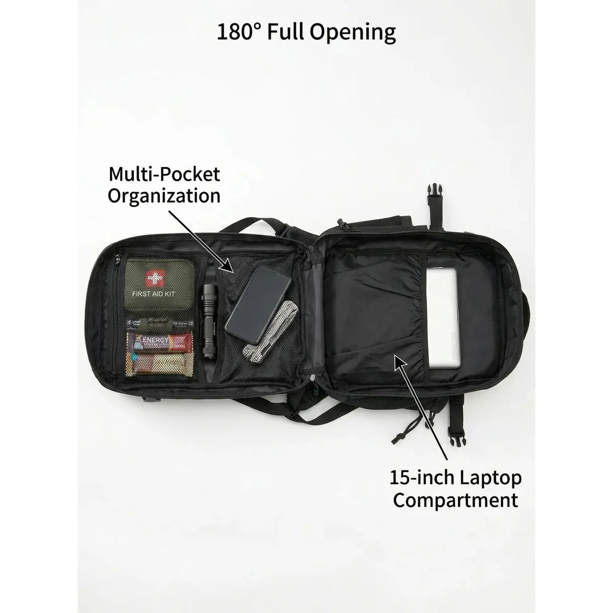 26L Tactical Hunting Backpack for Men with Dual Cup Holders, MOLLE Outdoor Hiking Rucksack for Deer Bow Archery Elk Duck Waterfowl Hunting, Camping Travel Gear Storage Bag