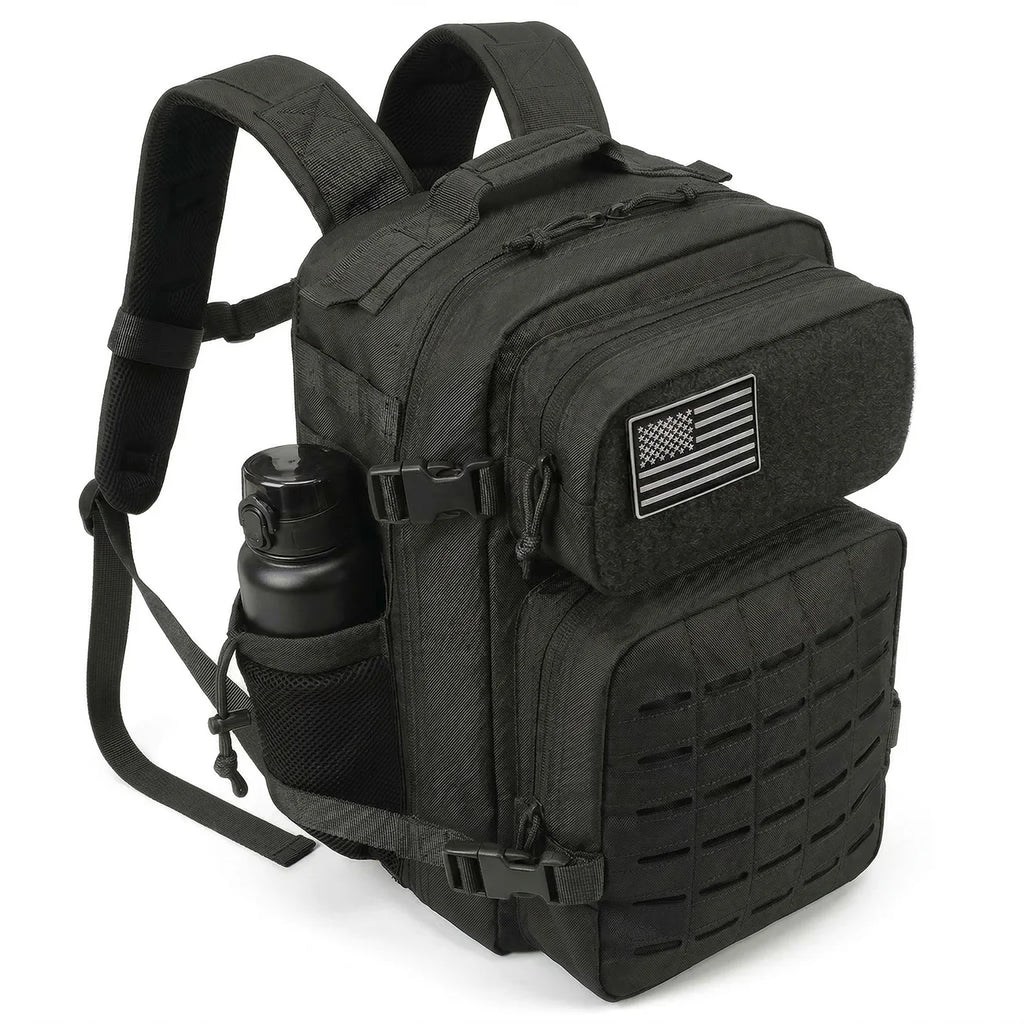 26L Tactical Hunting Backpack for Men with Dual Cup Holders, MOLLE Outdoor Hiking Rucksack for Deer Bow Archery Elk Duck Waterfowl Hunting, Camping Travel Gear Storage Bag