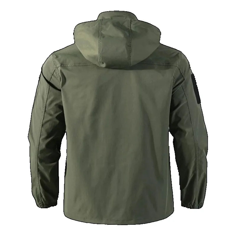 Mens Tactical Sets Spring Autumn Fleece Lined Detachable Hat Outdoor Hiking Workwear Combat Training Hunting Military Suit Men