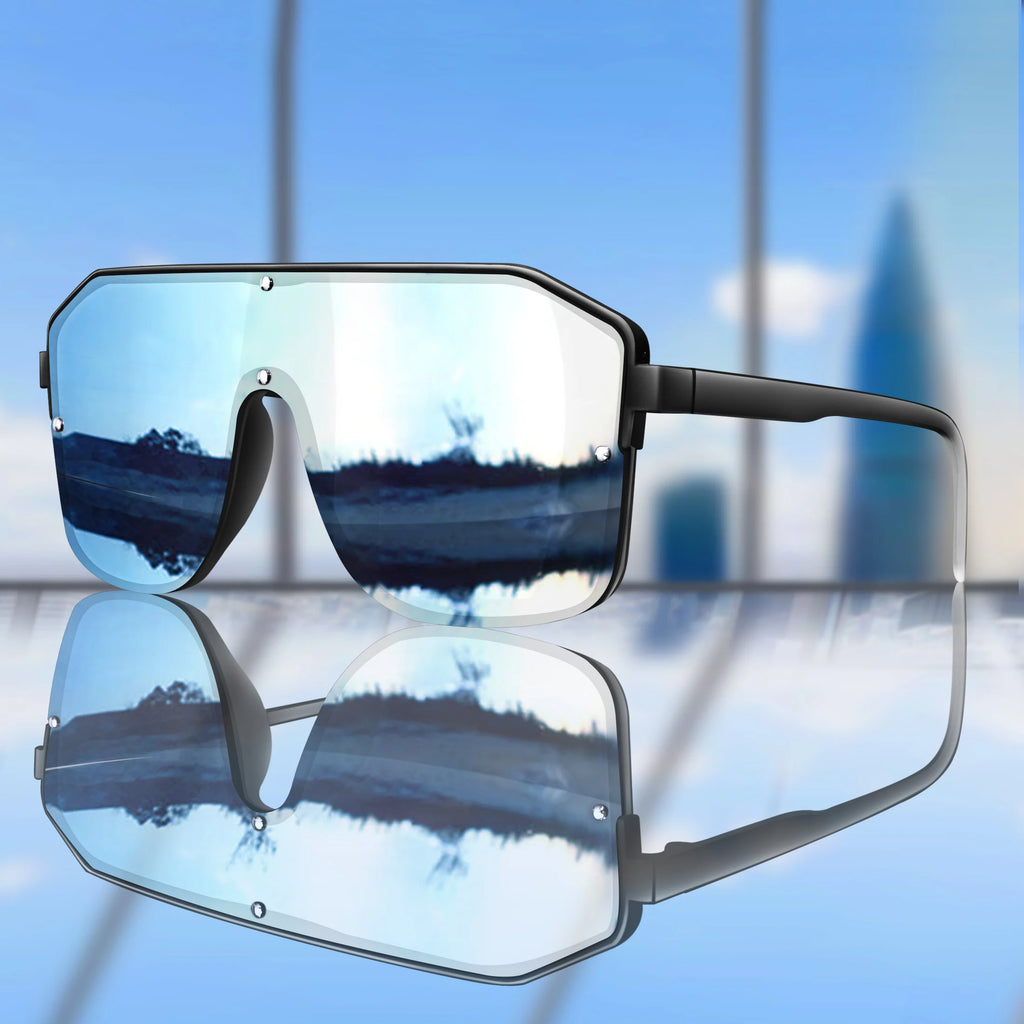 New Brand Square Big Frame Sunglasses Men Women Fashion Goggles Outdoor Sports Cycling Driving Travel Windproof Eyewear Festival