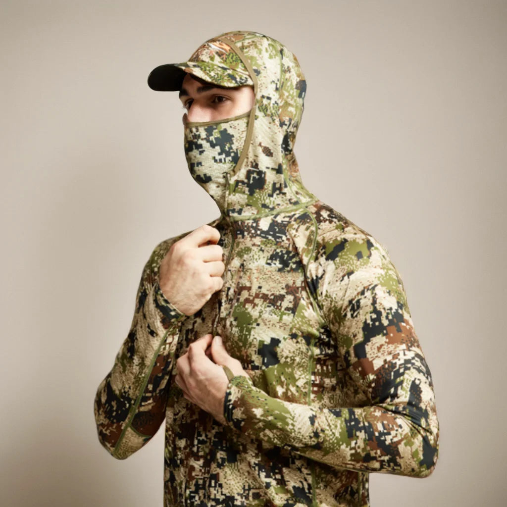 Core Lightweight Camouflage Hoodie Pullover Mask T-Shirt for Hunting Fishing - Breathable Outdoor Camo Clothing
