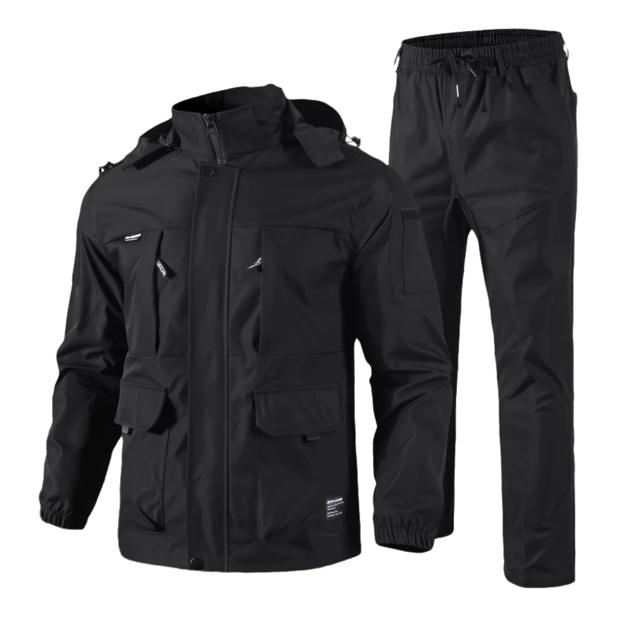 Mens Tactical Sets Spring Autumn Fleece Lined Detachable Hat Outdoor Hiking Workwear Combat Training Hunting Military Suit Men