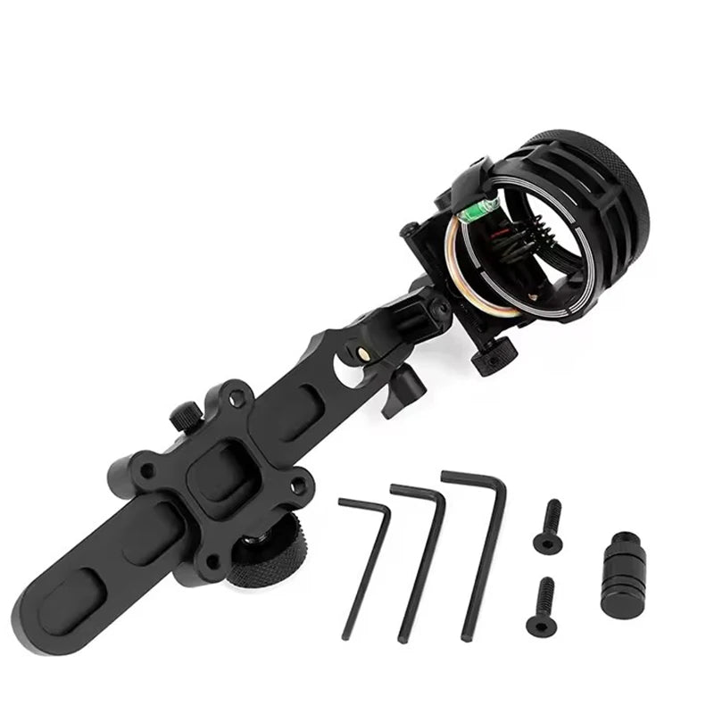 Archery Compound Bow Sight 2X/4X/6X/8X Lens 5pin 0.019" Optical Fiber Adjustable CNC Aluminum Alloy Shooting Hunting Aim Target