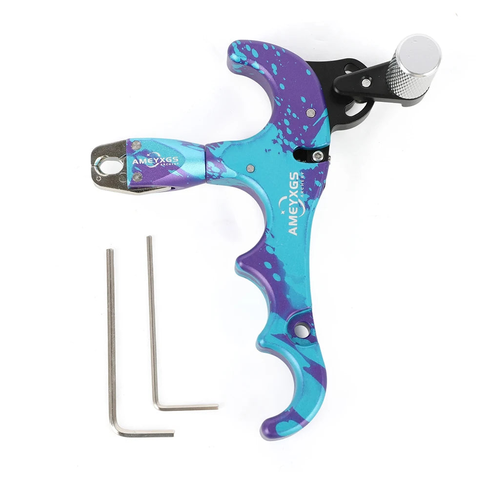 Compound Bow Release 4 Finger 360° Jaws LH/RH and Sensitivity Adjustable Thumb Trigger Archery Hunting Shooting Target Practice