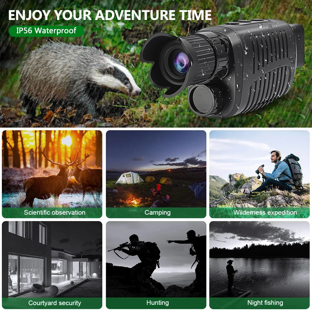 NEW Monocular Night Vision Device 1080P HD Infrared Camera 10X Digital Zoom Hunting Telescope Outdoor Search Full Darkness 300m