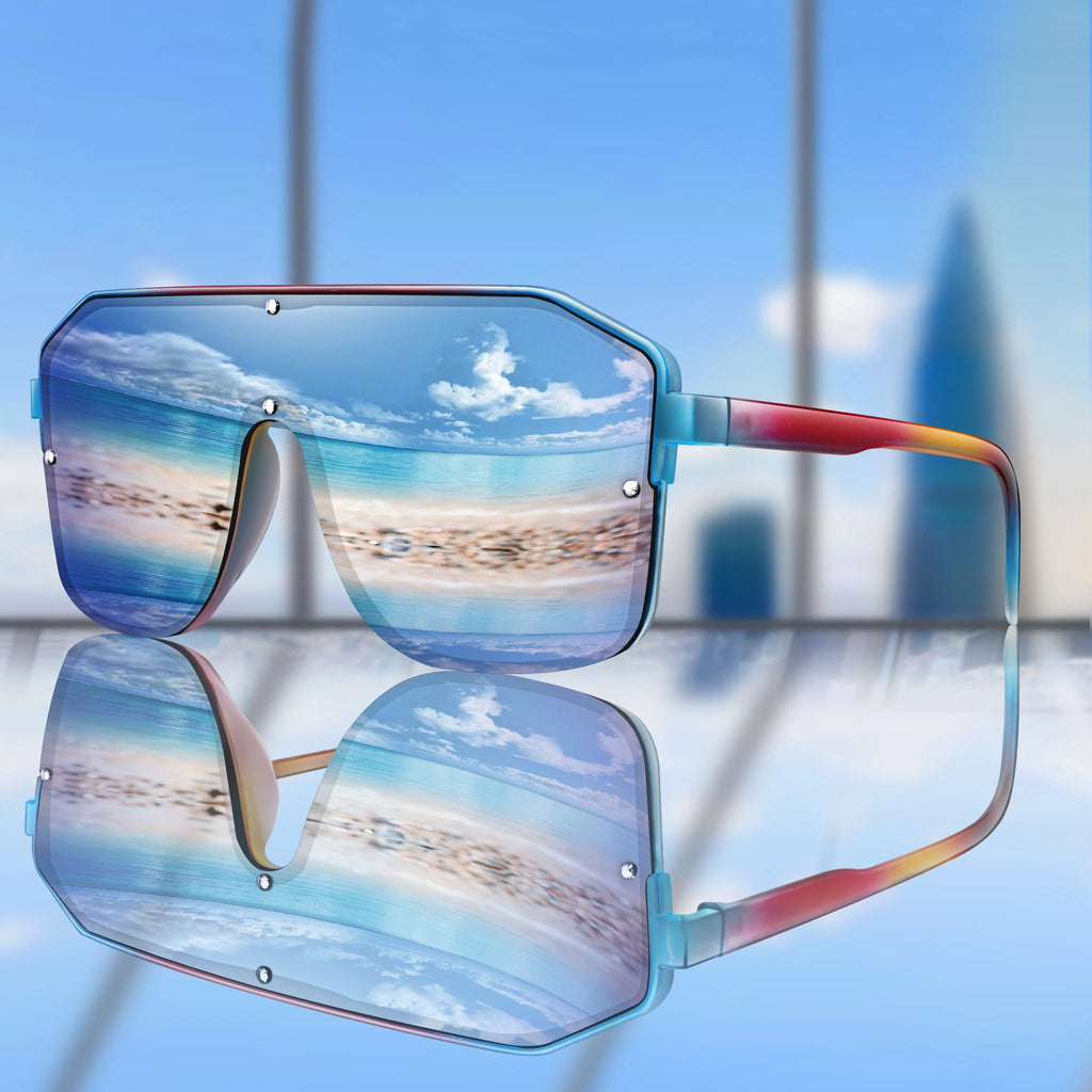 New Brand Square Big Frame Sunglasses Men Women Fashion Goggles Outdoor Sports Cycling Driving Travel Windproof Eyewear Festival