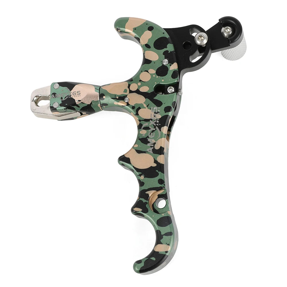 Compound Bow Release 4 Finger 360° Jaws LH/RH and Sensitivity Adjustable Thumb Trigger Archery Hunting Shooting Target Practice