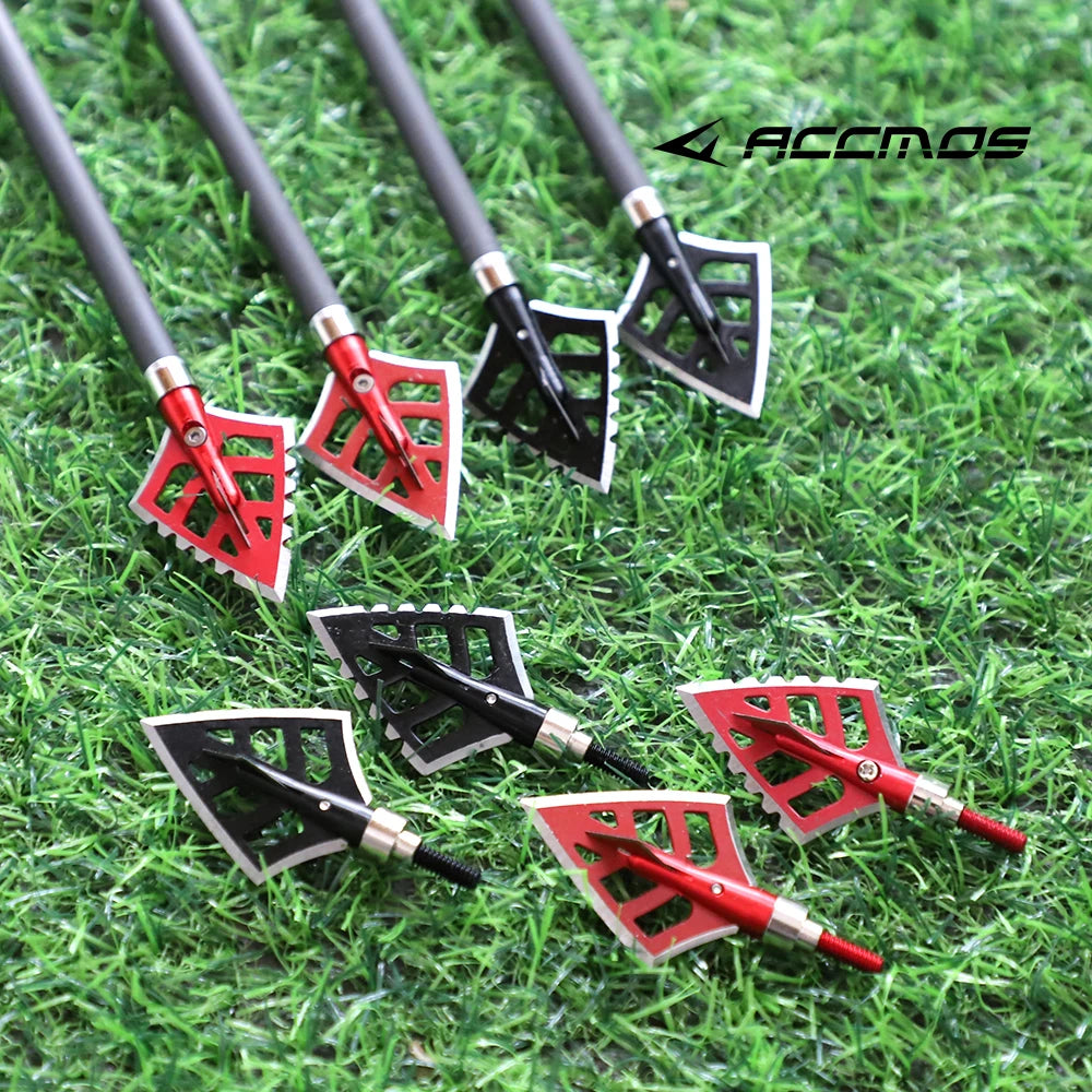 6 PCS Bow Hunting Arrowheads, Hunting Broadhead Arrowheads, Threaded Arrowheads, Willow Arrowheads