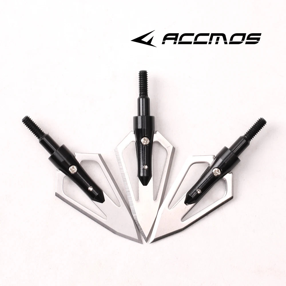 6 PCS Bow Hunting Arrowheads, Hunting Broadhead Arrowheads, Threaded Arrowheads, Willow Arrowheads