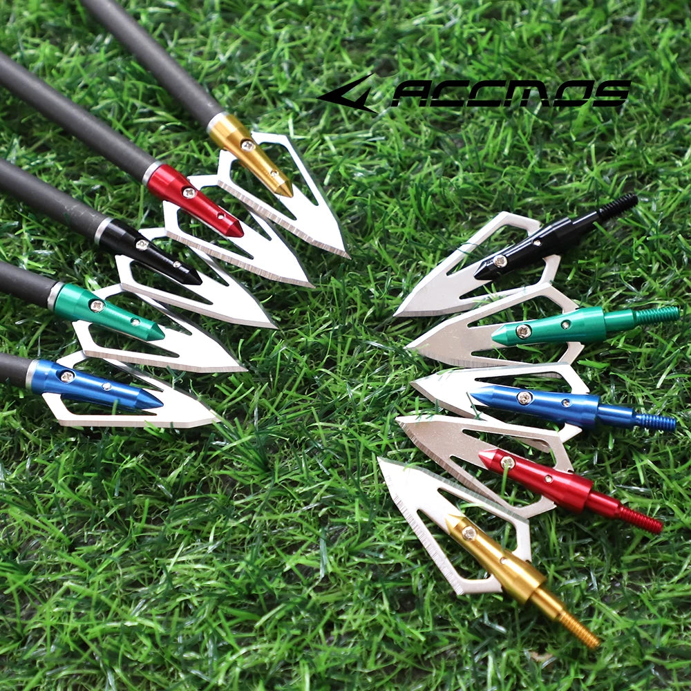 6 PCS Bow Hunting Arrowheads, Hunting Broadhead Arrowheads, Threaded Arrowheads, Willow Arrowheads