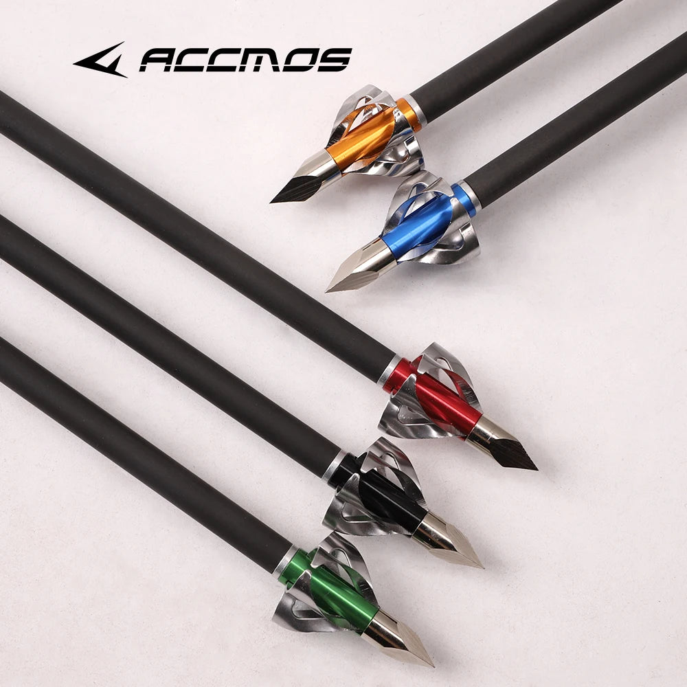 6 PCS Bow Hunting Arrowheads, Hunting Broadhead Arrowheads, Threaded Arrowheads, Willow Arrowheads