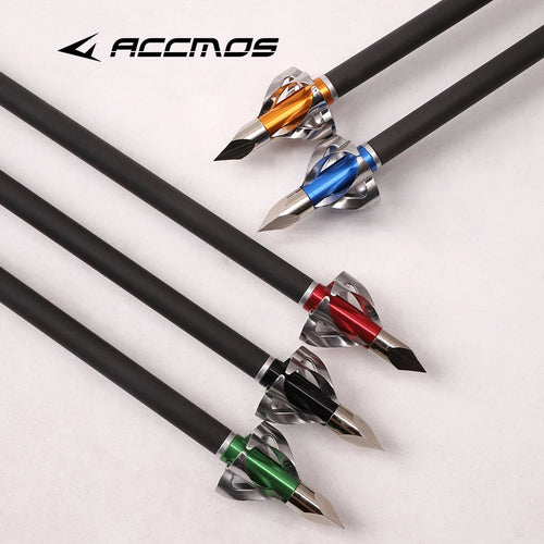 6 PCS Bow Hunting Arrowheads, Hunting Broadhead Arrowheads, Threaded Arrowheads, Willow Arrowheads