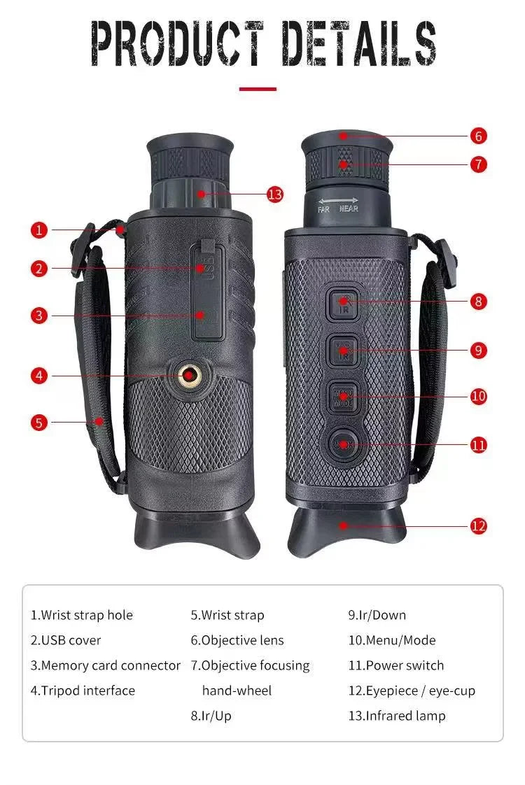 New Generation Mini Portable Outdoor Night Vision Camera Infrared Hunting Scanner & Water Leak Detection
