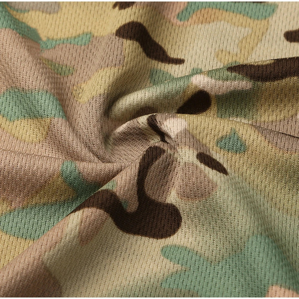 Tactical Camouflage Shirt Short Sleeve Men's Quick Dry Combat T-Shirt Military Army T Shirt Camo Outdoor Hiking Hunting Shirts