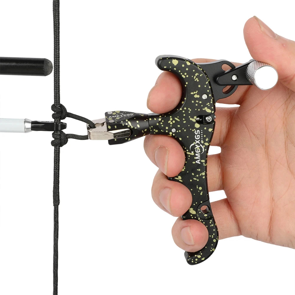 Compound Bow Release 4 Finger 360° Jaws LH/RH and Sensitivity Adjustable Thumb Trigger Archery Hunting Shooting Target Practice