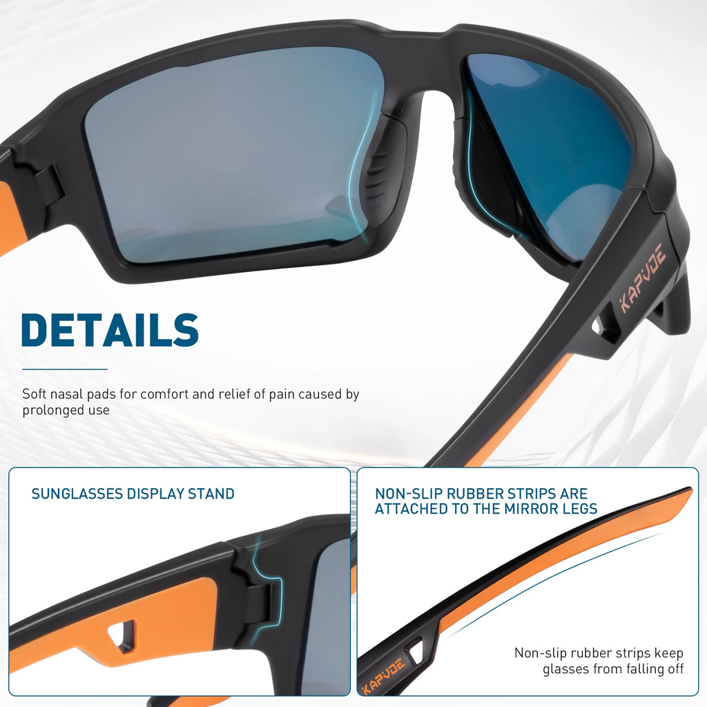 Kapvoe Cycling Glasses for Bike UV400 MTB Road Driving Cool Sports Bicycle Eyewear Men Polarized Fishing Sunglasses Fashion