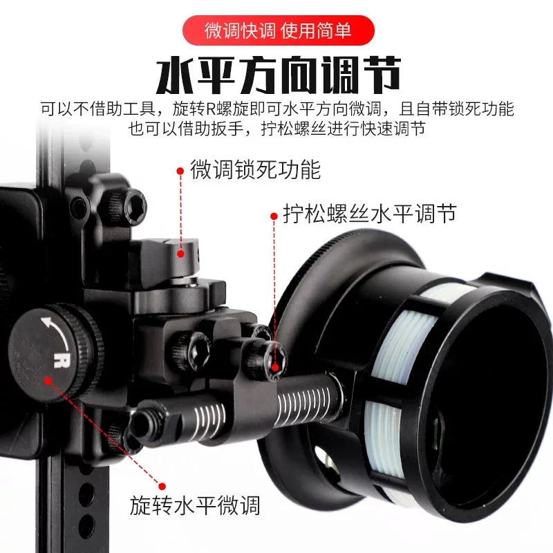 Archery Compound Bow Sight Eddie 1Pin Aiming Single Pin Sight Fast Fine-tune Adjustable Short Bar Hunting Shooting Accessories