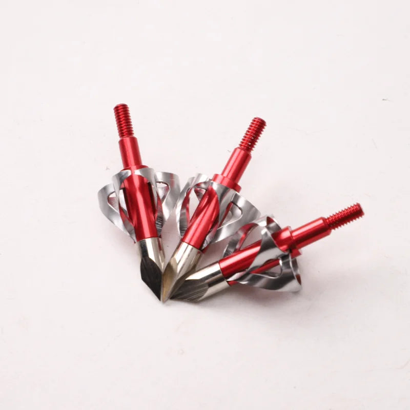 6 PCS Bow Hunting Arrowheads, Hunting Broadhead Arrowheads, Threaded Arrowheads, Willow Arrowheads
