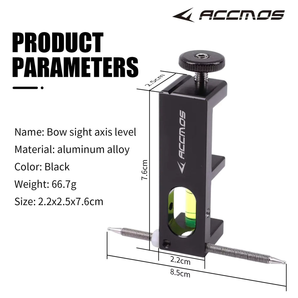 ACCMOS 3-Axis Sight Leveler Bow Sight Axis Leveling Gauge Calibration Tool with Spirit Bubble for Precise Shooting Accuracy