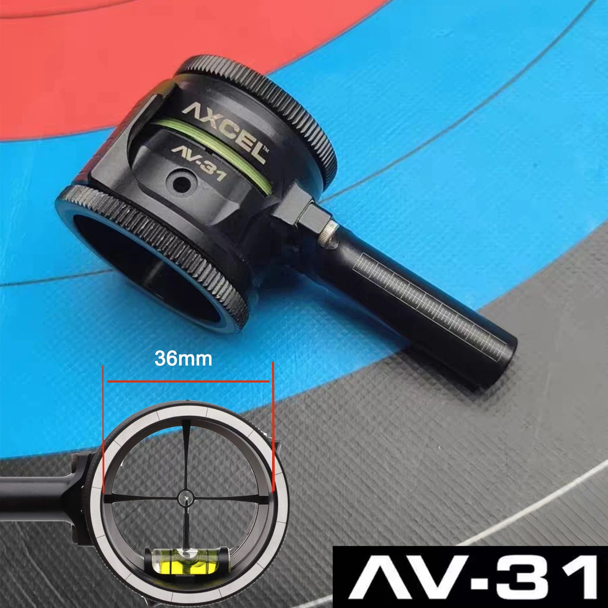 Single Pin Compound Bow Sight, Adjustable Archery Sight with Aluminum Alloy Extended Rod, High Precision Hunting Aiming Sight, O