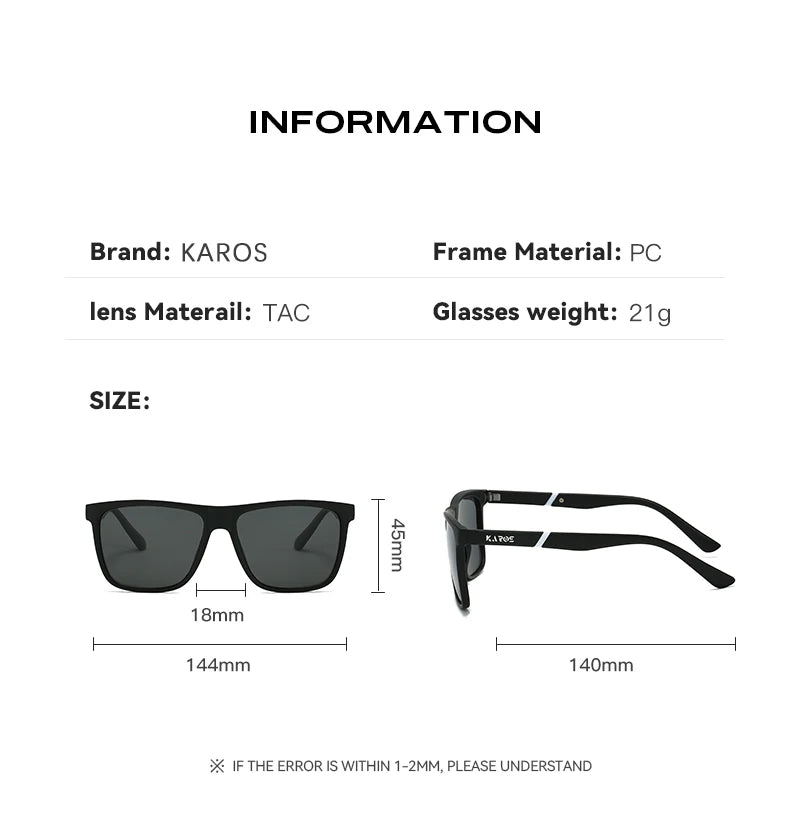 Karos Polarized Sunglasses UV400 Fashion Fishing Eyewear Men And Women Cycling Driving Hiking Outdoor Sports Glasses Box YZ2015