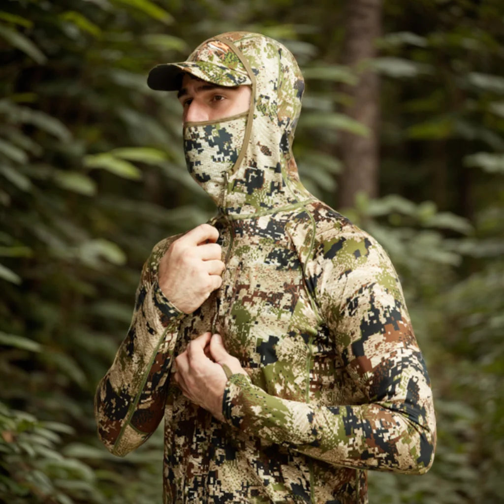 Core Lightweight Camouflage Hoodie Pullover Mask T-Shirt for Hunting Fishing - Breathable Outdoor Camo Clothing
