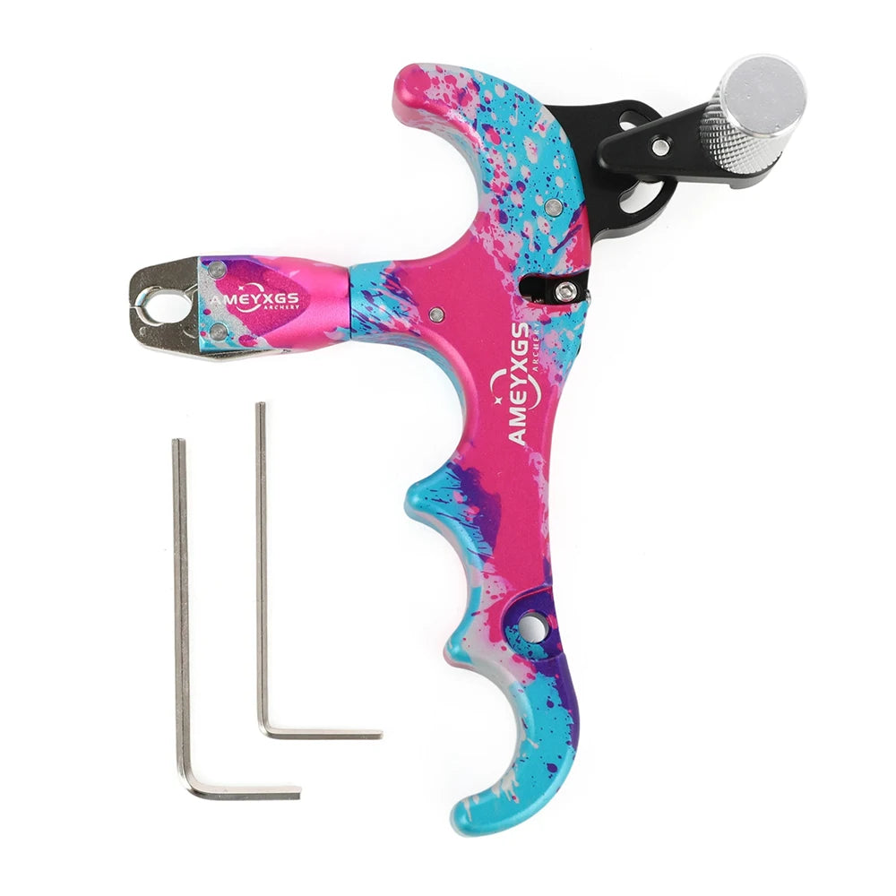 Compound Bow Release 4 Finger 360° Jaws LH/RH and Sensitivity Adjustable Thumb Trigger Archery Hunting Shooting Target Practice