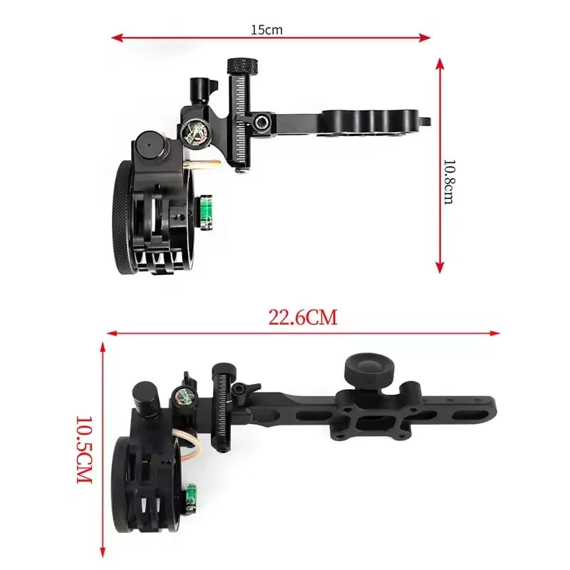 Archery Compound Bow Sight 2X/4X/6X/8X Lens 5pin 0.019" Optical Fiber Adjustable CNC Aluminum Alloy Shooting Hunting Aim Target