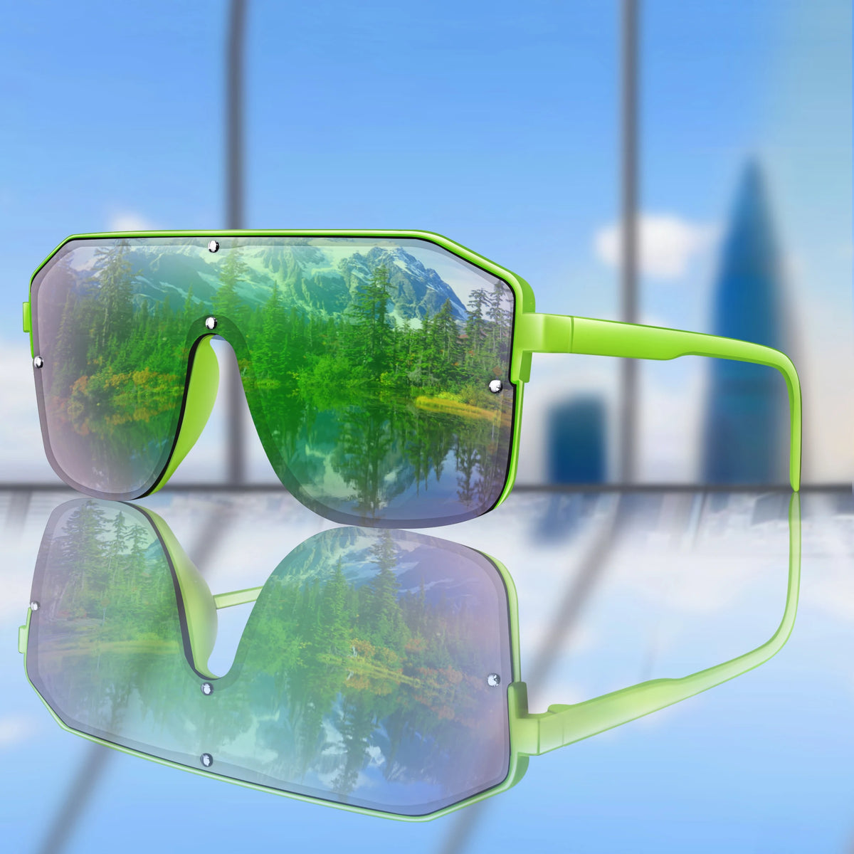 New Brand Square Big Frame Sunglasses Men Women Fashion Goggles Outdoor Sports Cycling Driving Travel Windproof Eyewear Festival
