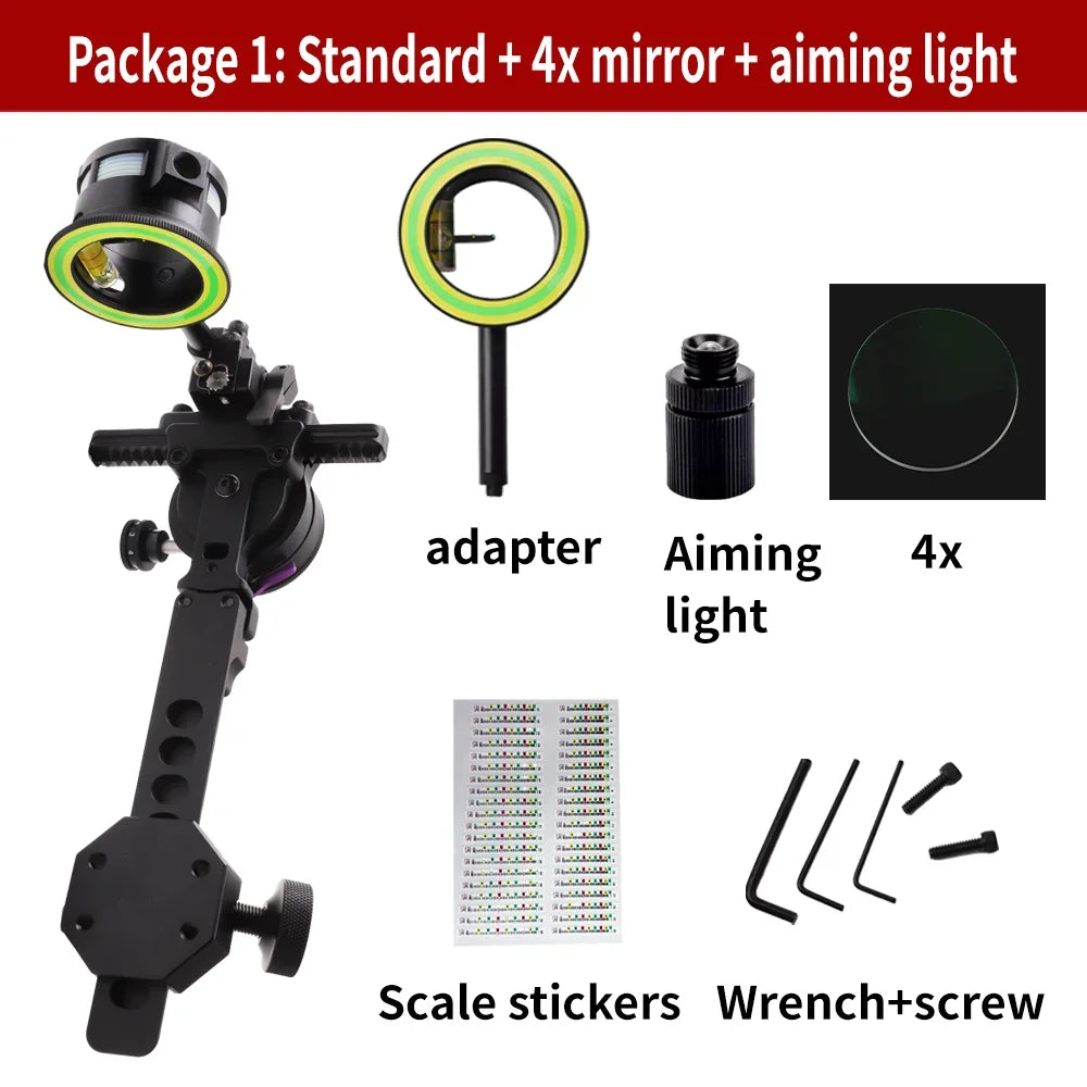 Archery Compound Bow Sight Eddie 1Pin Aiming Single Pin Sight Fast Fine-tune Adjustable Short Bar Hunting Shooting Accessories