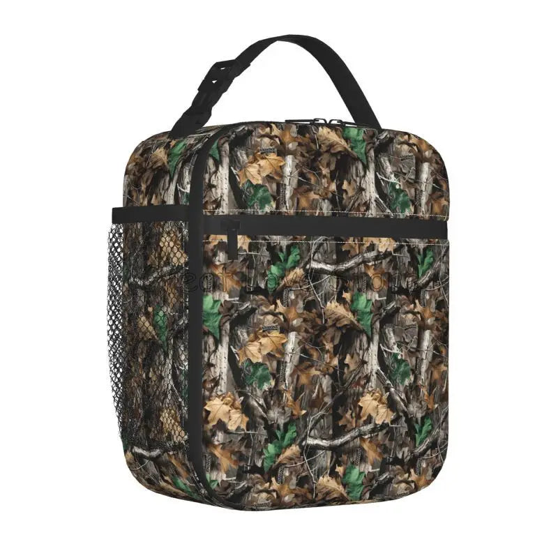 Camouflage Hunting Forest Lunch Bag for Women Men Leakproof Cooler Tote Bags Reusable Insulated Lunch Box for Work Picnic Travel