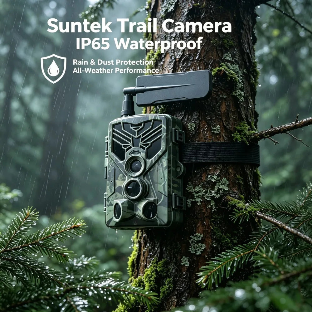 Suntek 4K 4G APP 120MP Live Night Vision Broadcast Trail Hunting Camera Cloud Service Control Wildlife Wireless Photo Trap Game