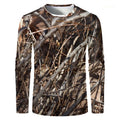 Men Camouflage Forest Hunting T-shirt Utdoor Quick Drying Breathable Hiking Long Sleeve T-shirt Fishing Camping Sports Tops Tees