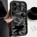 Phone Case for iPhone Soft Cover Shell Black Camouflage