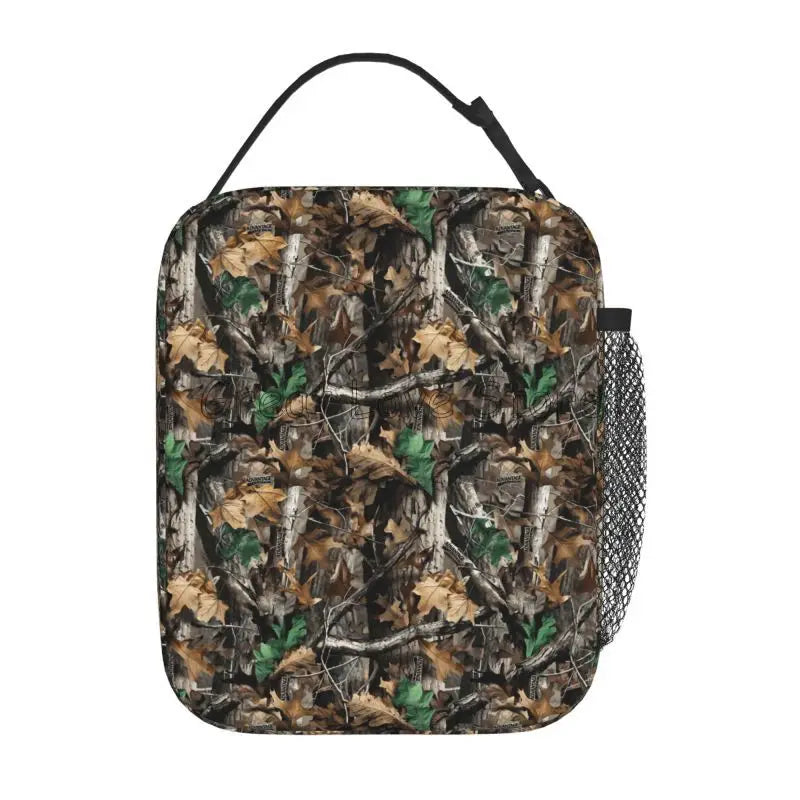 Camouflage Hunting Forest Lunch Bag for Women Men Leakproof Cooler Tote Bags Reusable Insulated Lunch Box for Work Picnic Travel