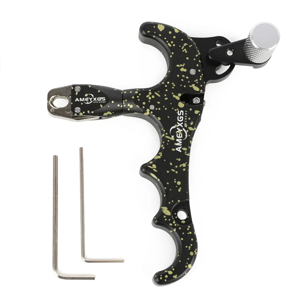 Compound Bow Release 4 Finger 360° Jaws LH/RH and Sensitivity Adjustable Thumb Trigger Archery Hunting Shooting Target Practice