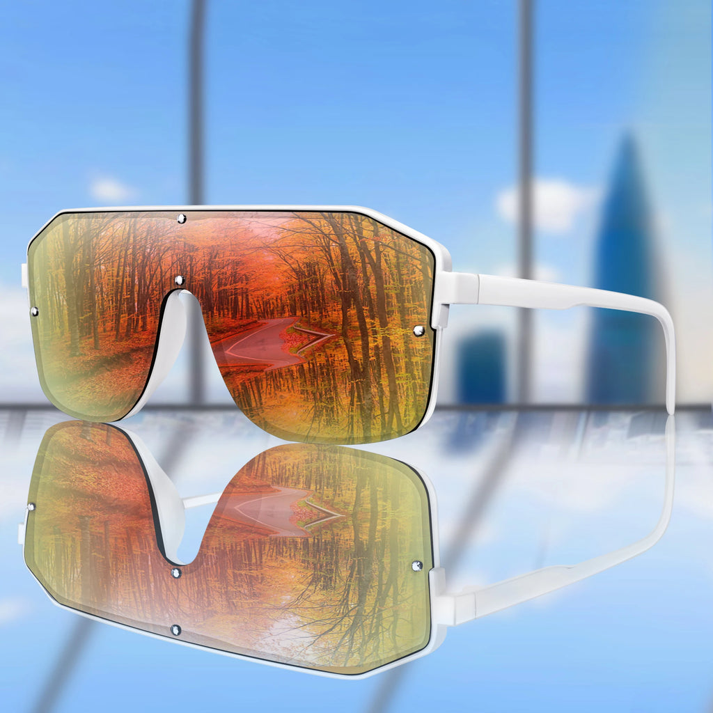 New Brand Square Big Frame Sunglasses Men Women Fashion Goggles Outdoor Sports Cycling Driving Travel Windproof Eyewear Festival