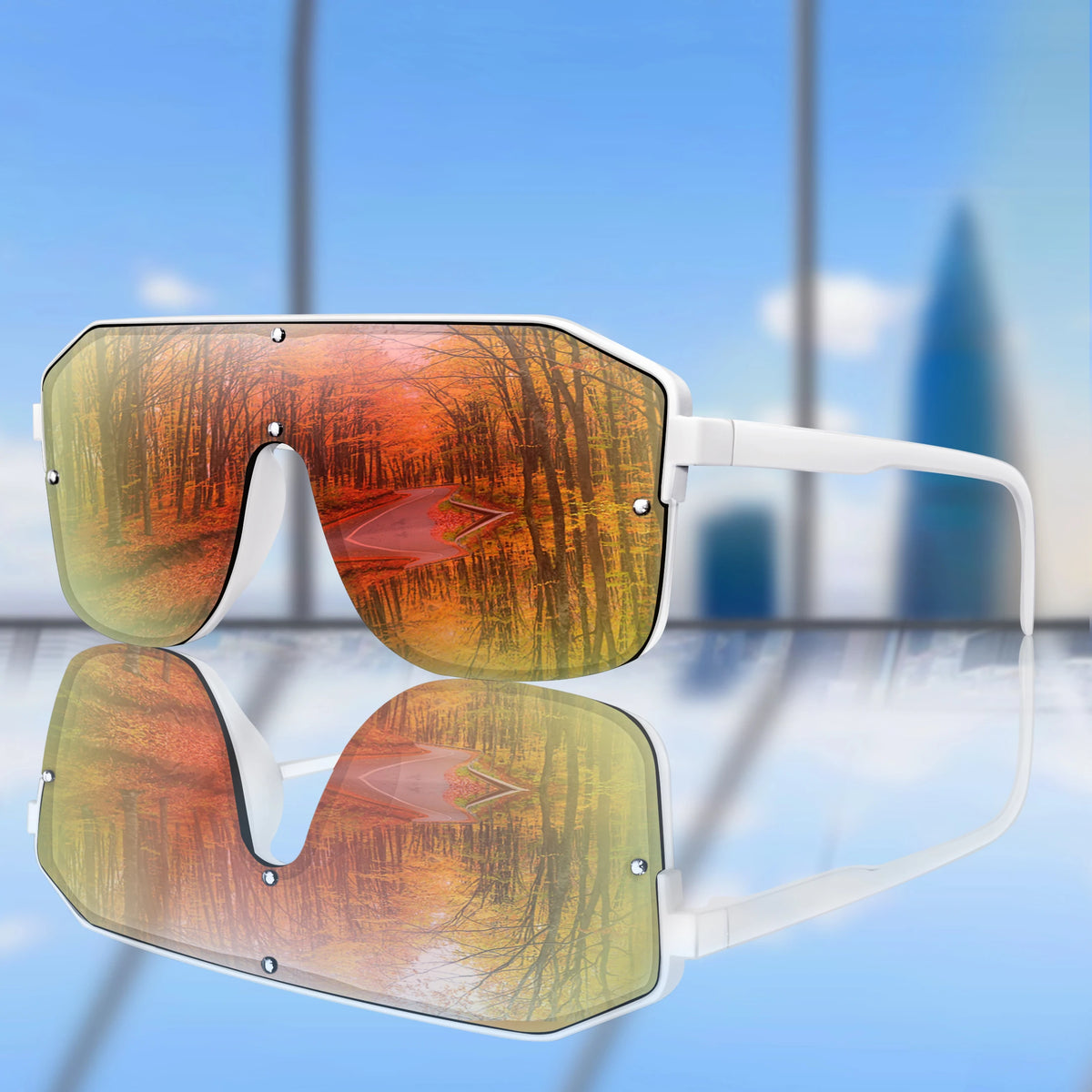 New Brand Square Big Frame Sunglasses Men Women Fashion Goggles Outdoor Sports Cycling Driving Travel Windproof Eyewear Festival